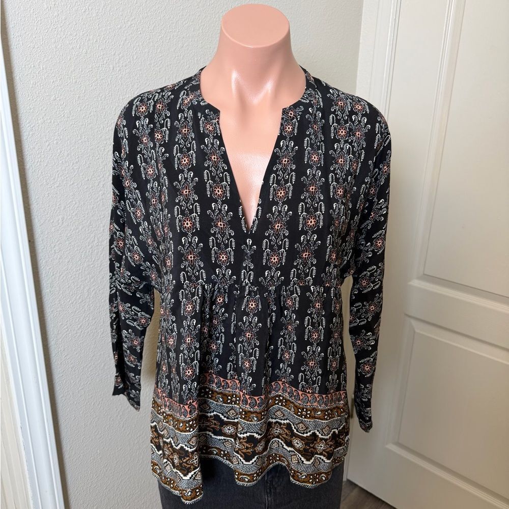 Madewell Silk Bohème blouse in the Burnished Floral pattern Sz S